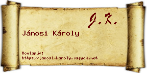 Jánosi Károly névjegykártya