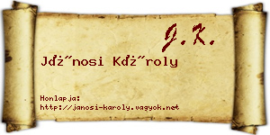 Jánosi Károly névjegykártya