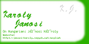 karoly janosi business card